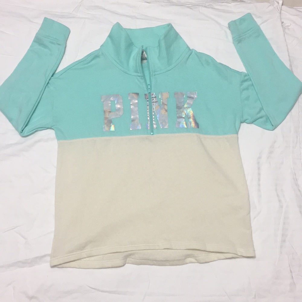 Pink Half Zipper Sweat Top